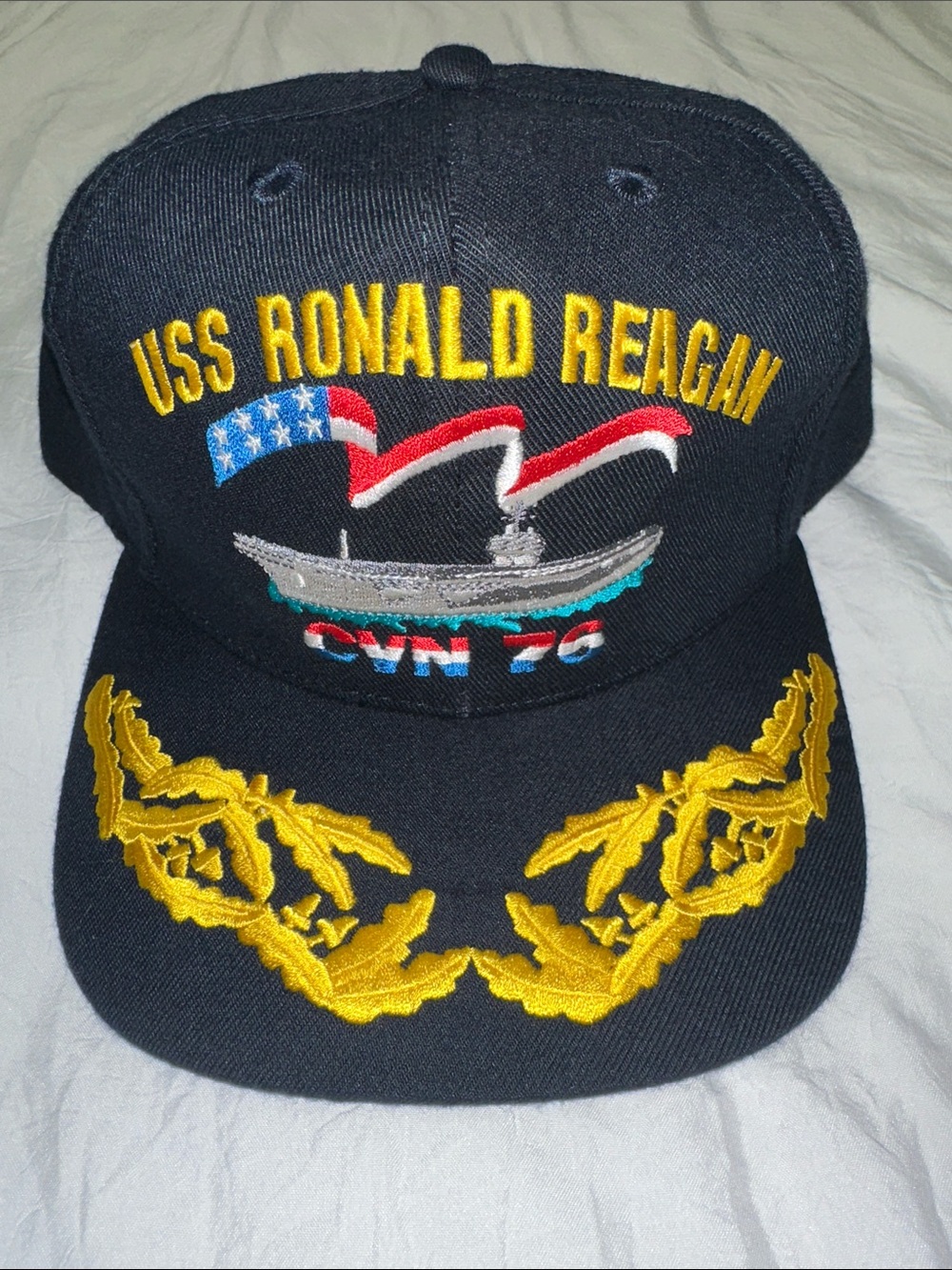 USS Ronald Reagan CVN-76 Embroidered Navy Hat Senior Officer